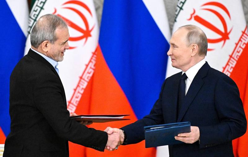 Russian, Iranian presidents sign strategic partnership treaty