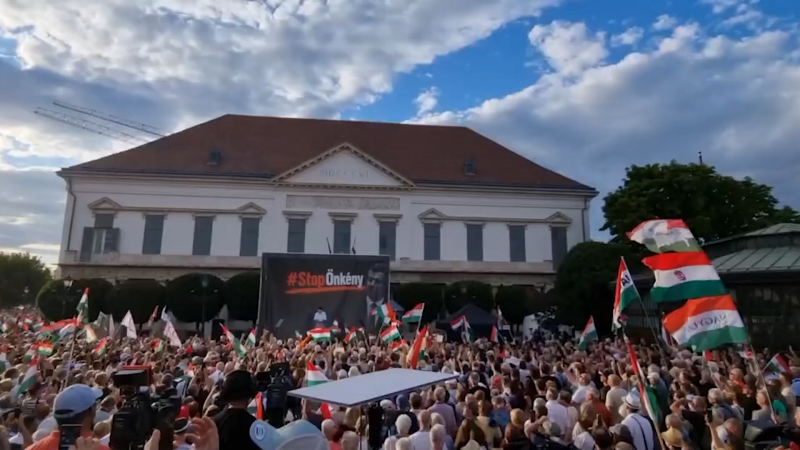 В Будапеште прошел массовый митинг против действий Мадьяра