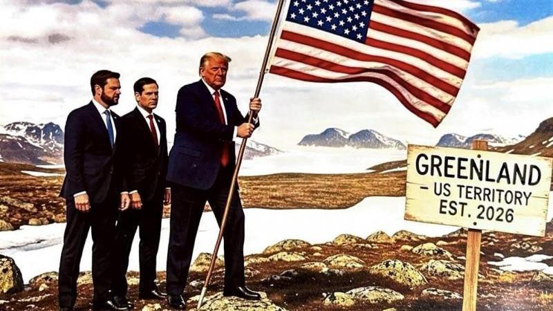 Трамп сгенерировал ИИ-фото, где он устанавливает флаг США в Гренландии